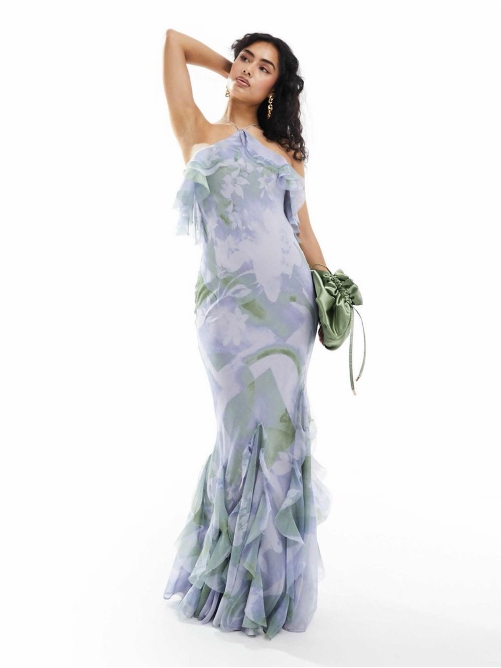 ASOS Halter Bias Maxi Dress
